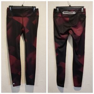 Athleta Women’s Sonar Tight Magnetic Leggings Sz Small Chianti Maroon Black
